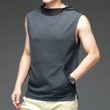 QDBAR Summer Hooded Sleeveless Sports Tank Top