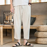 QDBAR Men's Summer Linen Loose Casual Pants