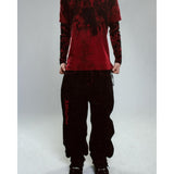 QDBAR Gothic Red Pattern Embroidered High Quality graphic Jeans for men clothing Hip Hop Street Wear Trendy Y2K Casual baggy Sweatpant