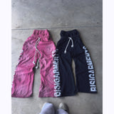 QDBAR 2025 couple drawstring sweatpants Y2K retro high-end jogging drawstring sweatpants  trousers casual personality street wear