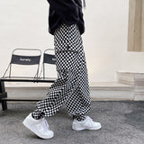 QDBAR Checkerboard Woolen Trousers