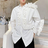 QDBAR Retro Ruffled Long Sleeve Shirt