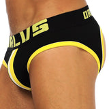 QDBAR  Brand Men Underwear open back  DOUBLE PIPING BOTTOMLESS BRIEF Cotton Men Brief Backless Buttocks cuecas  Jocks