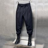 QDBAR High Waisted Black Casual Trousers