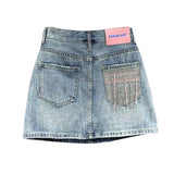 QDBAR Street Personality Pocket Stitching Star Denim Skirt Female Y2K Summer New Slim High Waist Hot Girl A-bag Hip Skirt Pants Skirt