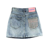 QDBAR Street Personality Pocket Stitching Star Denim Skirt Female Y2K Summer New Slim High Waist Hot Girl A-bag Hip Skirt Pants Skirt