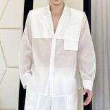 QDBAR Translucent Organza Blazer