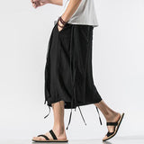 QDBAR Summer Loose Wide Leg Cropped Pants