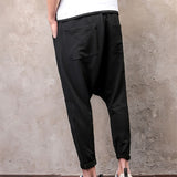 QDBAR Pure Color Hip-hop Loose Crotch Pants