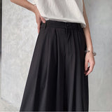 QDBAR Loose Wide Leg Big Flare Cropped Hakama