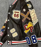 QDBAR American retro jacket for men Y2K letter flocking embroidery 2025 new couple casual top street hip-hop popular baseball uniform