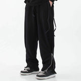 QDBAR Straight Fitted Zip-Up Pants