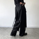 QDBAR Irregular Layered Wide Leg Culottes