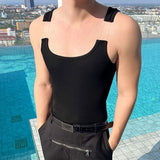 QDBAR Summer Invisible Strap Tight Knitted Vest