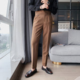 QDBAR High Waisted Slim-fit Trousers