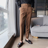 QDBAR High Waisted Slim-fit Trousers