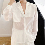 QDBAR Translucent Organza Blazer