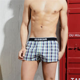 QDBAR  Cyber Monday Sales High Quality Men's Plaid Boxer Shorts Cotton Underwear Men Classic Style Underwear Boxers Loose Panties Sleep Home Wear