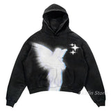 QDBAR Oversized angel Print Hoodies Women Tops tracksuit men Couples Harajuku streetwear men Sweatshirt Goth Y2k Clothes men clothing