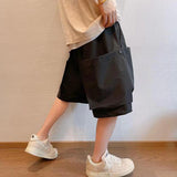 QDBAR Loose Large Pocket Cargo Shorts