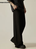 QDBAR Spring Autumn Long Loose Casual Black Baggy Wide Leg Pants Men with Colorful Buttons Luxury Designer Emo Clothing