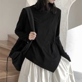 QDBAR Pile Neck Irregular Hem Tops