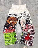 QDBAR Y2K Streetwear Sweatpants Men Women Harajuku Hip Hop Cartoon Graffiti Design Graphic Printed Trousers Gothic Casual Baggy Pants