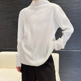 QDBAR Half High Neck Long Sleeve T-shirt