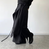 QDBAR Irregular Layered Wide Leg Culottes