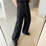 QDBAR Zip Casual Straight-leg Pants