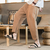 QDBAR Men's Summer Linen Loose Casual Pants