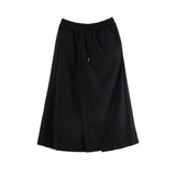 QDBAR Simple Solid Color Wide-leg Culottes