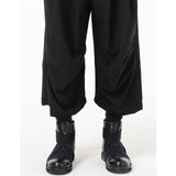 QDBAR Black Straight Button Slacks