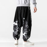 QDBAR Crane Linen Harem Pants