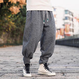 QDBAR Vintage Casual Elastic Waist Pants