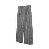 QDBAR Spring Long Grey Flowy Baggy Wide Leg Pants for Mens Sashes Clothing Loose Casual Soft Korean Fashion Trousers 2025