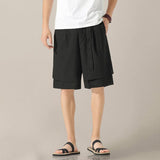 QDBAR Summer Breathable Cotton Linen Shorts