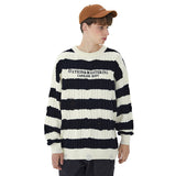 QDBAR 2024 Fall Fashion Chunky Striped Sweater Knit Top