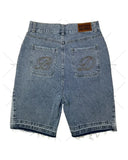 QDBAR New Retro Embroidered Washed Large Size Men Denim Shorts Gothic Harajuku Y2K Fashion Men and Women Punk Shorts