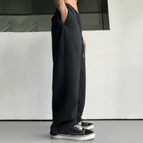 QDBAR Elastic Waist Loose Straight Leg Pants