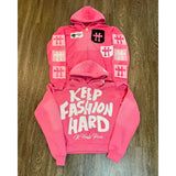 QDBAR Aesthetic cross letter patch embroidery high quality zipper hoodie for women kawaii pink fashion Y2K versatile couple sweatshirt