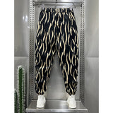 QDBAR Striped Printed Cropped Harem Pants