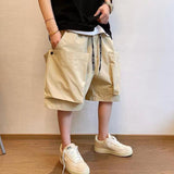 QDBAR Loose Large Pocket Cargo Shorts