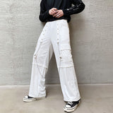 QDBAR Metal Chain Wide Leg Pants