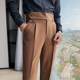 QDBAR High Waisted Slim-fit Trousers