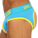 QDBAR  Brand Men Underwear open back  DOUBLE PIPING BOTTOMLESS BRIEF Cotton Men Brief Backless Buttocks cuecas  Jocks