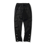 QDBAR Solid Color Multi-Pocket Cargo Pants