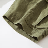 QDBAR Summer Retro Cotton Linen Breathable Soft Shorts