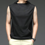 QDBAR Summer Hooded Sleeveless Sports Tank Top