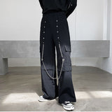 QDBAR Metal Chain Wide Leg Pants